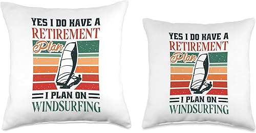 Miniatura 3 de Windsurf Surfing & Windsurfing Apparel Yes I Have Retirement Plan, Windsurfer Throw Pillow, 18x18, Multicolor