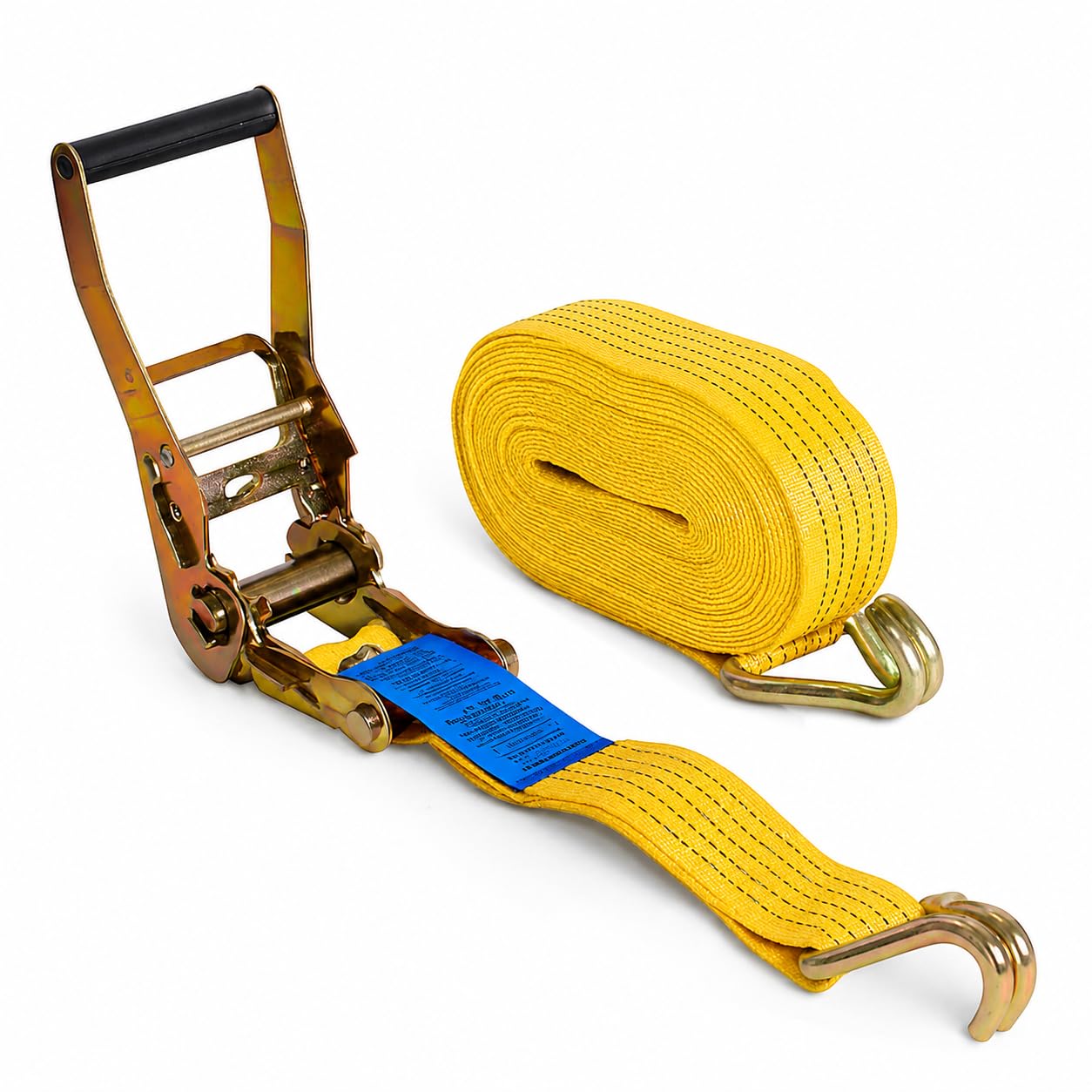 Robustt Lashing Belt (50mm x 10mtr)- Pack of 1 | Yellow | Heavy-Duty Ratchet Belt | Weatherproof with Double J Hooks | Wear &Tear-Resistant Cargo Strap for Luggage & Vehicle Tie Downs-image-11