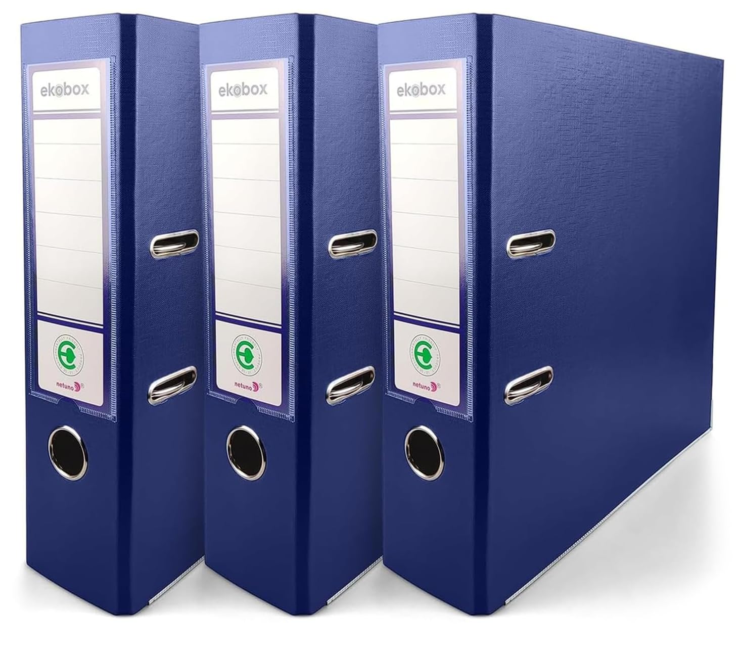 Netuno 3 Binder Dark Blue A4 Spine 8 cm 3.15in Extra Wide Cardboard File Organizer for Office School Desk Storage documents Strong Stable Large Capacity Practical