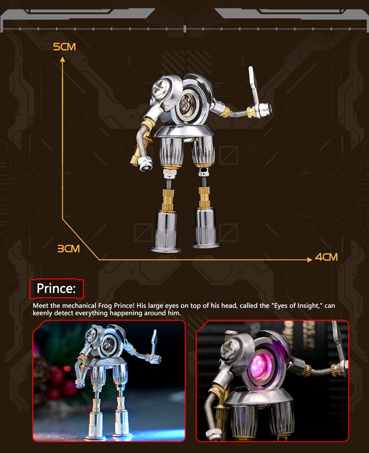 Metalowe puzzle 3D, Mecha, zestaw modelowy, steampunk, Boże Narodzenie, robot, sztuka, rzemiosło, łamigłówki, zestawy dla dorosłych i nastolatków, mechaniczne puzzle, metalowe, 500 sztuk