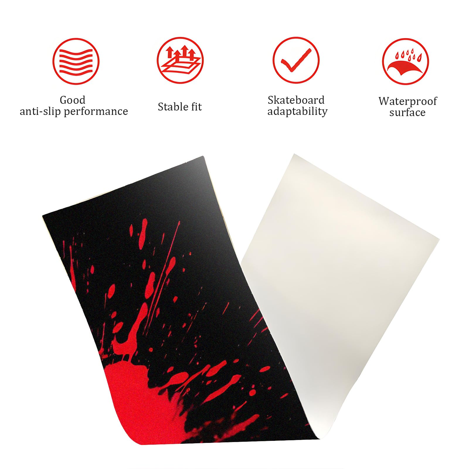 Griptape Per Skateboard - Carta Vetrata Adesiva Antiscivolo, 84x23cm, PVC Perforato, Per Longboard E Scooter - Foto 2