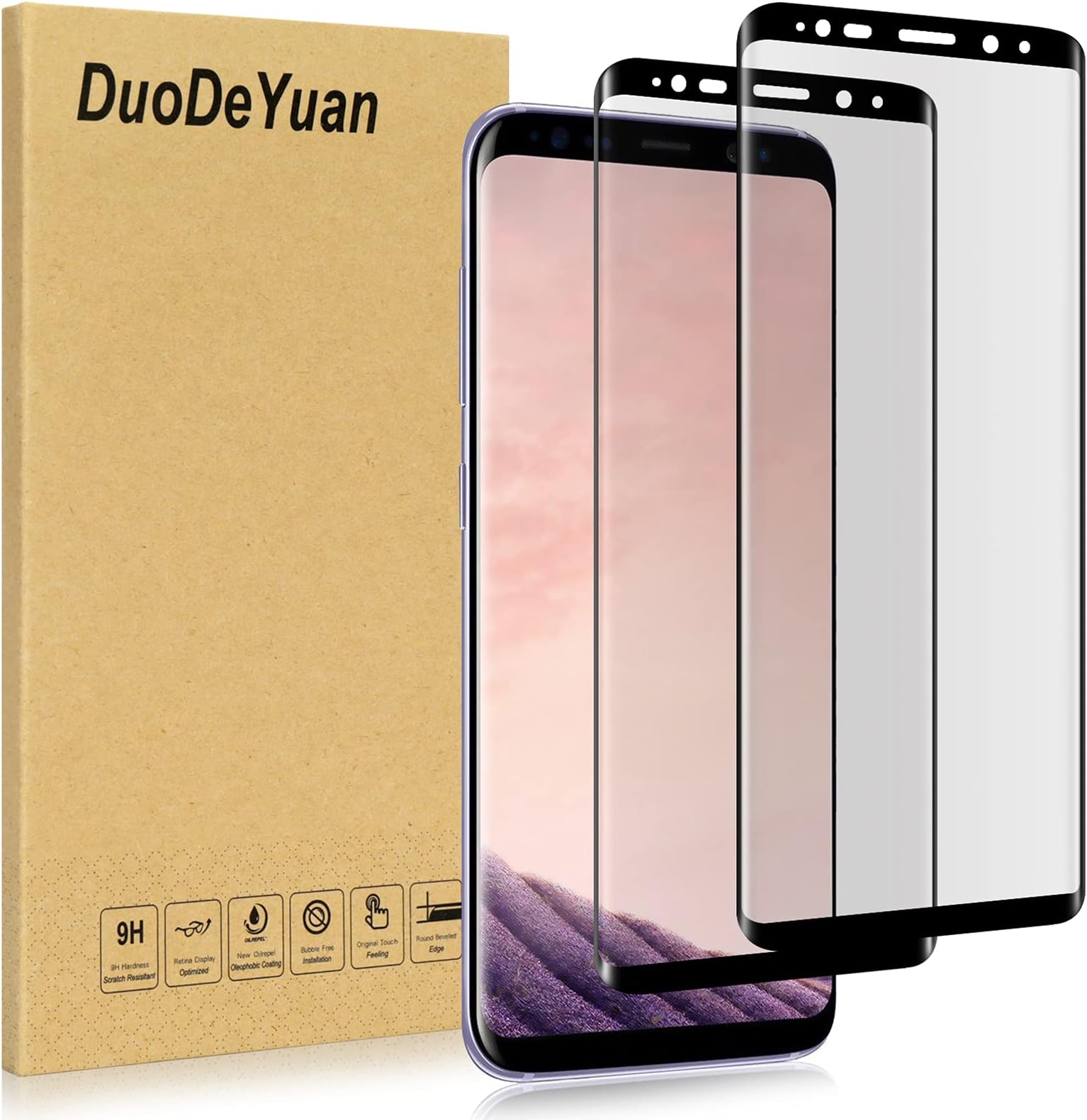 [2 Pack] Galaxy S8 Plus Screen Protector, DuoDeYuan 9H Hardness,Anti-Fingerprint,Anti-Scratch,Ultra-Clear,Tempered Glass Screen Protector for S8 Plus