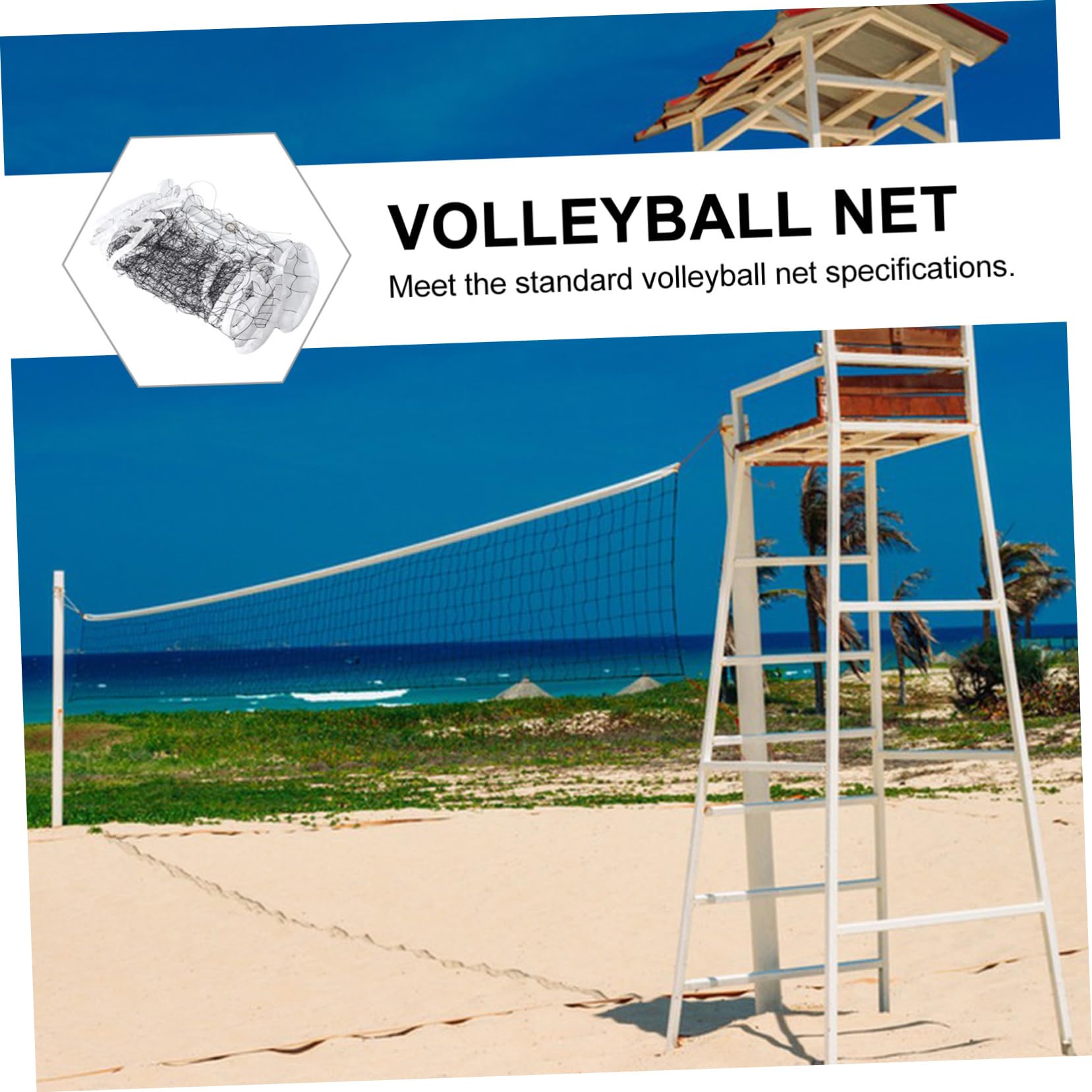 Conjunto de Red de Voleibol de Playa Profesional, Red para Deportes de Polietileno Reforzada y Estable, Adecuado para Entrenamientos al Aire Libre y Piscinas