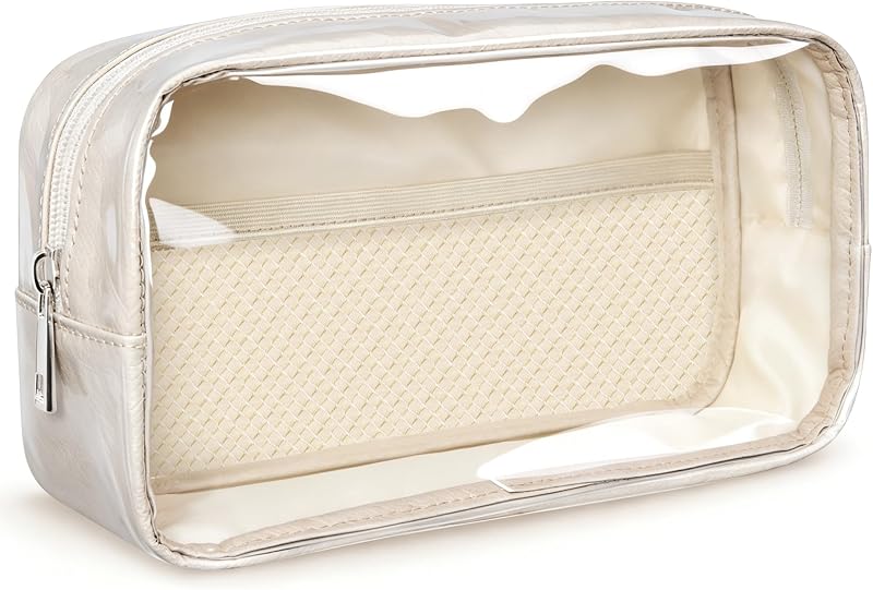 Necessaire transparente WLLWOO WLLWOO em PVC com bolso interno e zíper, 1 unidade