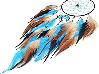 Vista 5 de Urdeoms - Atrapasueños hecho a mano para colgar en la pared, con diseño de plumas para decoración del hogar