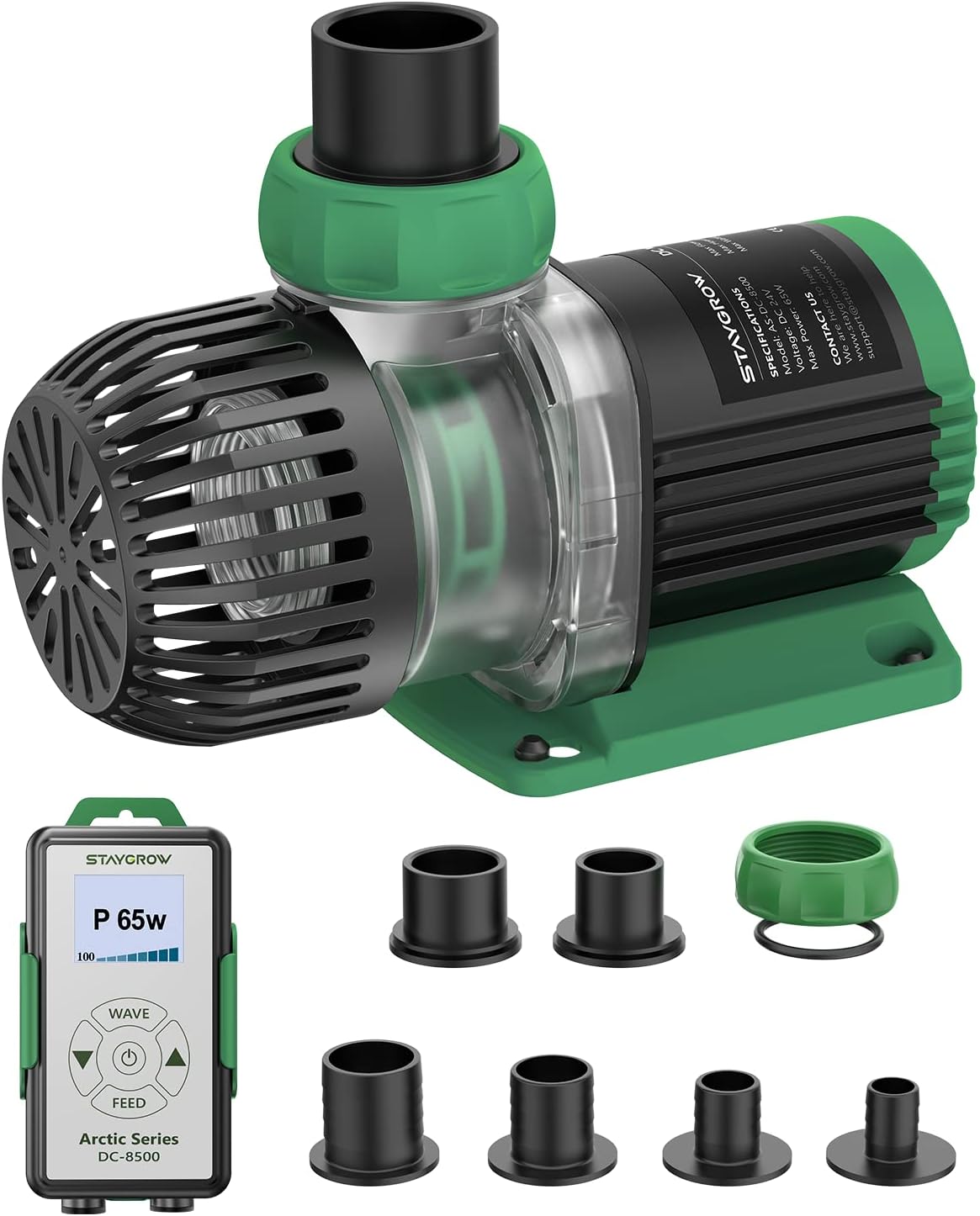STAYGROW Aquarium Water Return Pump - Submersible DC 24V 65W 2245 GPH for Saltwater Tank