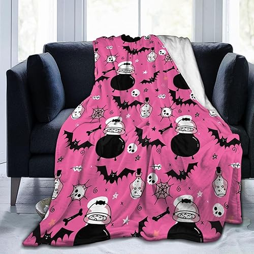 Miniatura 9 de Manta de Halloween de franela de forro polar suave, ligera, acogedora, cálida y linda, manta de felpa linda, manta de sala de estar, decoración de