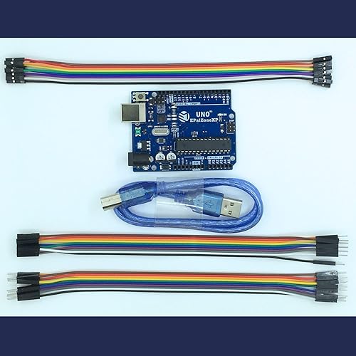 Miniatura 6 de ePalZoneXP UNO R3 Board ATmega328P Atmega16U2 + cable USB + 30 cables Dupont de 7.9 in (compatible con Arduino) para Arduino IDE