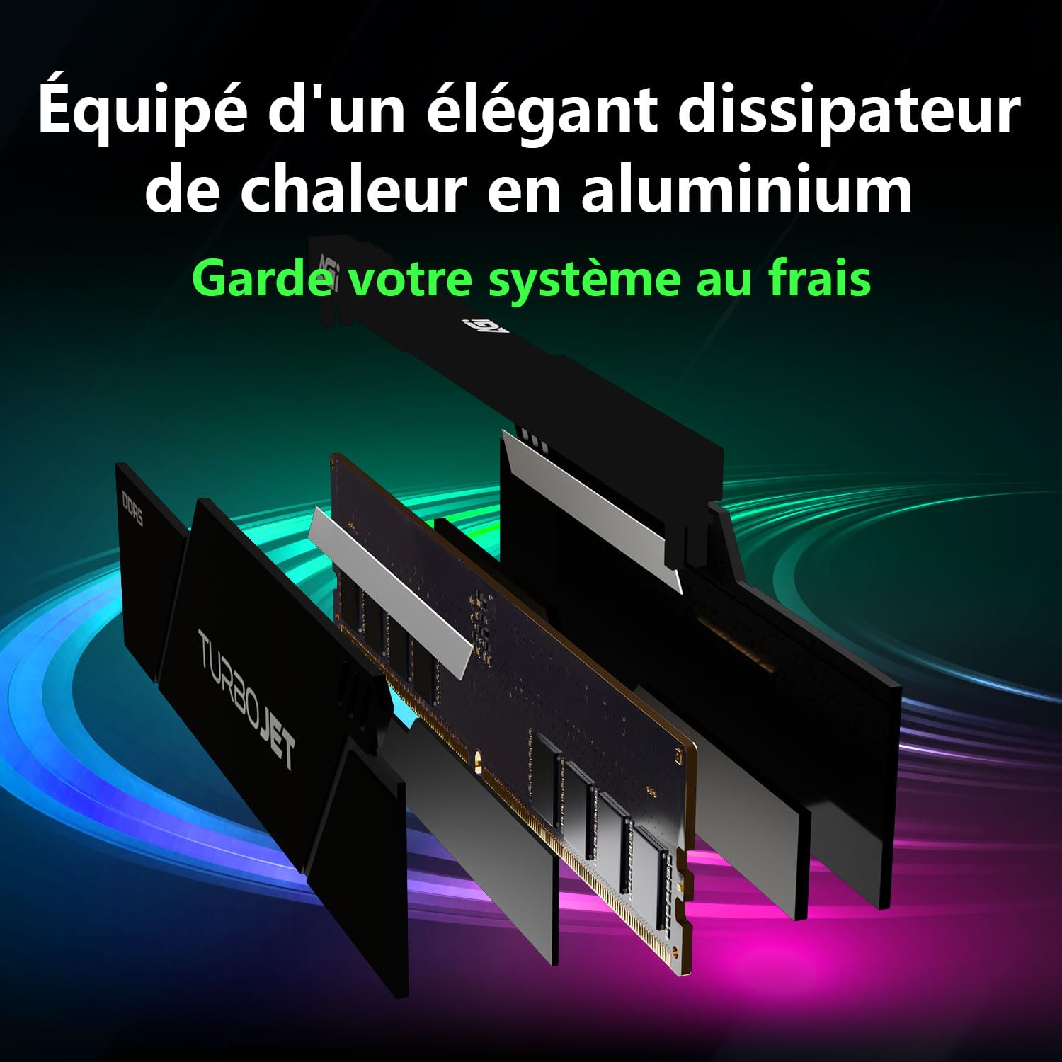 AGI UD858 32Go (2x16Go) DDR5 UDIMM 6000MHz Noir pour Intel XMP AMD Expo