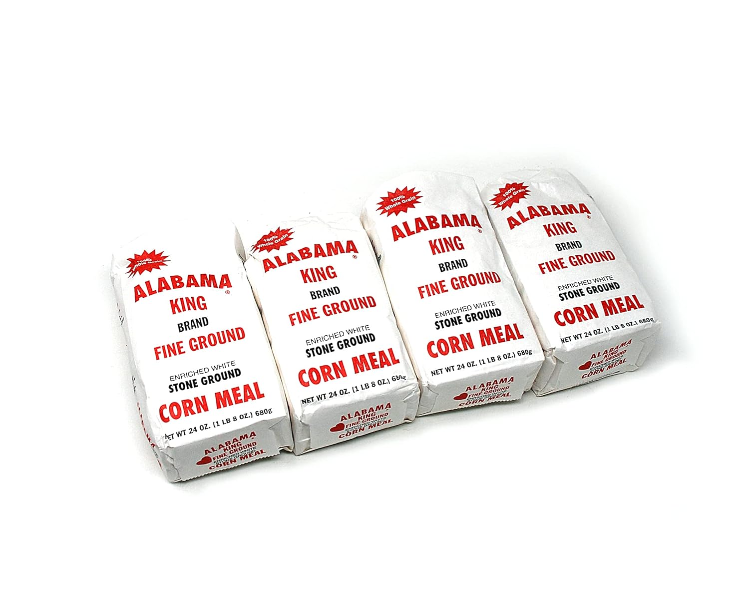JFS Alabama King Cornmeal Bundle 4 x 24 Ounces of Alabama King Corn Meal