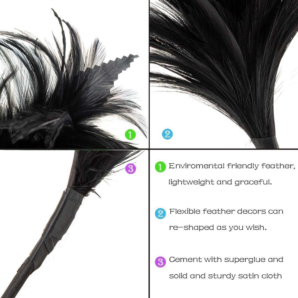 Feather Boa Fascinator Headband Party Wedding Sallon Headwear Flapper Headpiece - Image 3