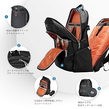 EVERKI TRACKMAN ブラックバックパック Trackman Everki Onyx Premium Backpack 17.3