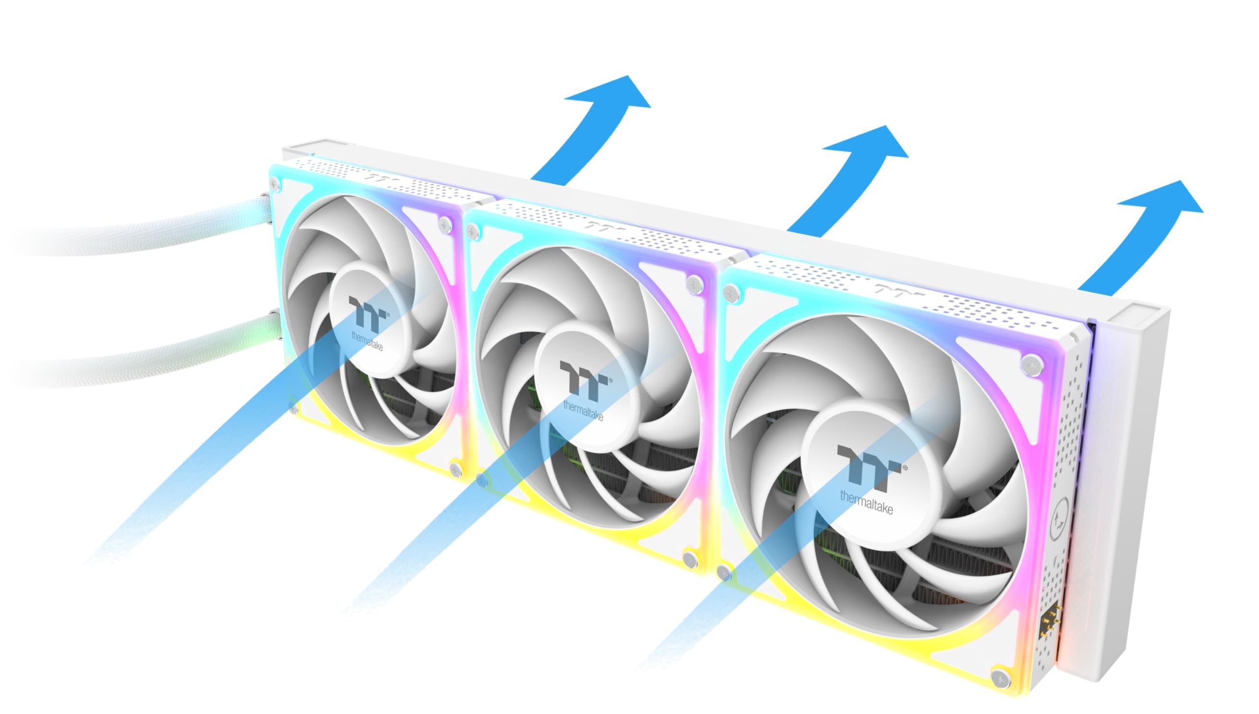 Thermaltake MAGCurve 360 Ultra ARGB | Refrigeración Líquida AIO CPU | Pantalla Curvada AMOLED 2K de 6,67″ | 3× TOUGHFAN EX 120 ARGB con Aspas Reversibles y MagForce 2.0 | Radiador de 360 mm | Blanco