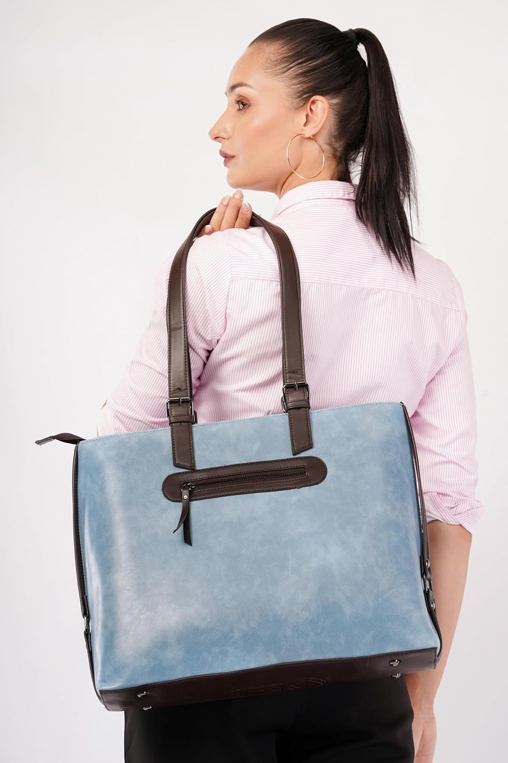 ECM 3pcs Vegan Tote Set for Women-Stylish Top Handle Laptop Bag Purse Sling Handbag Cosmetic Pouch bag-Travel Work Leisure