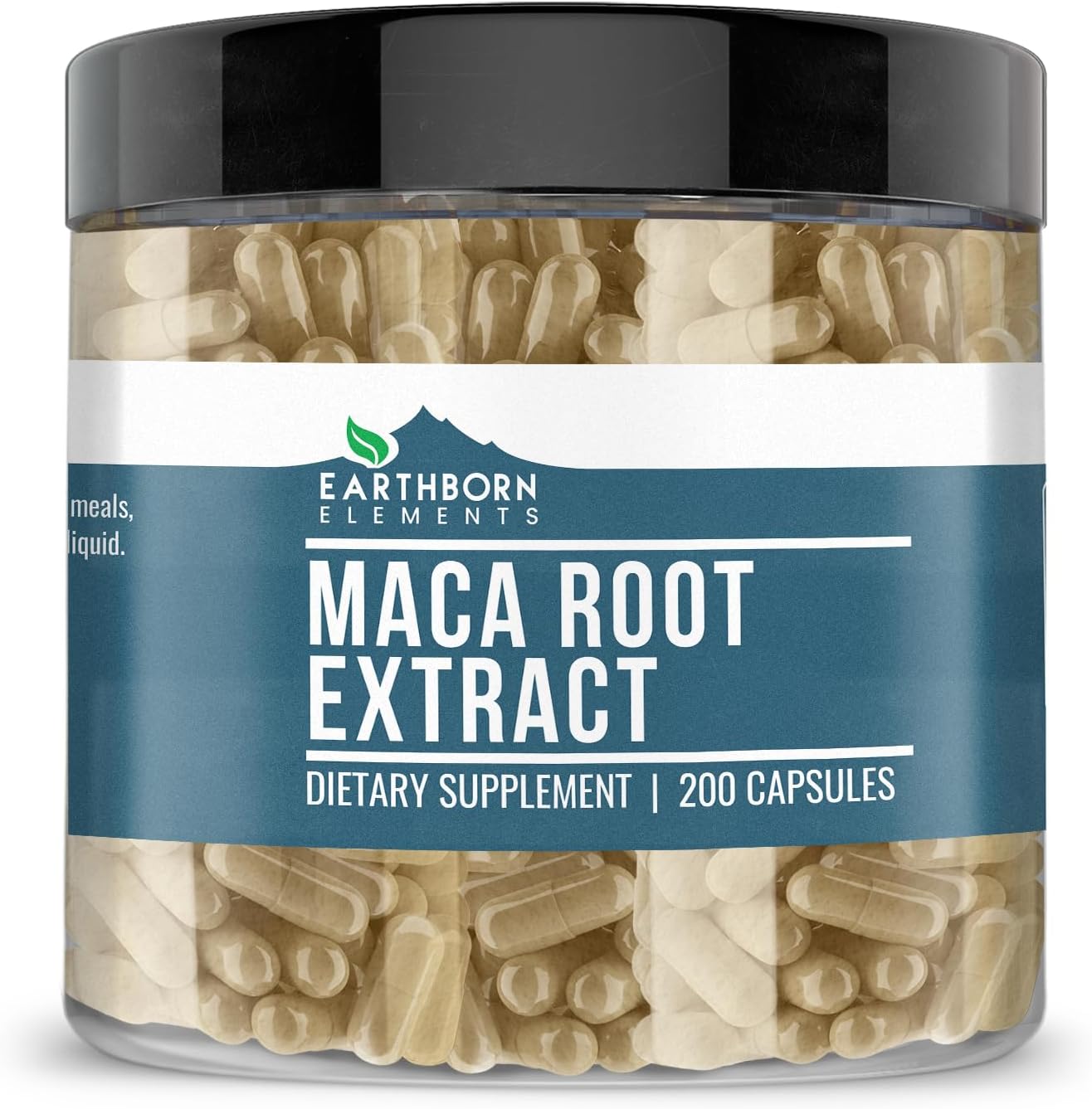 Earthborn Elements Maca Root Extract 200 Capsules, Pure & Undiluted, No Additives