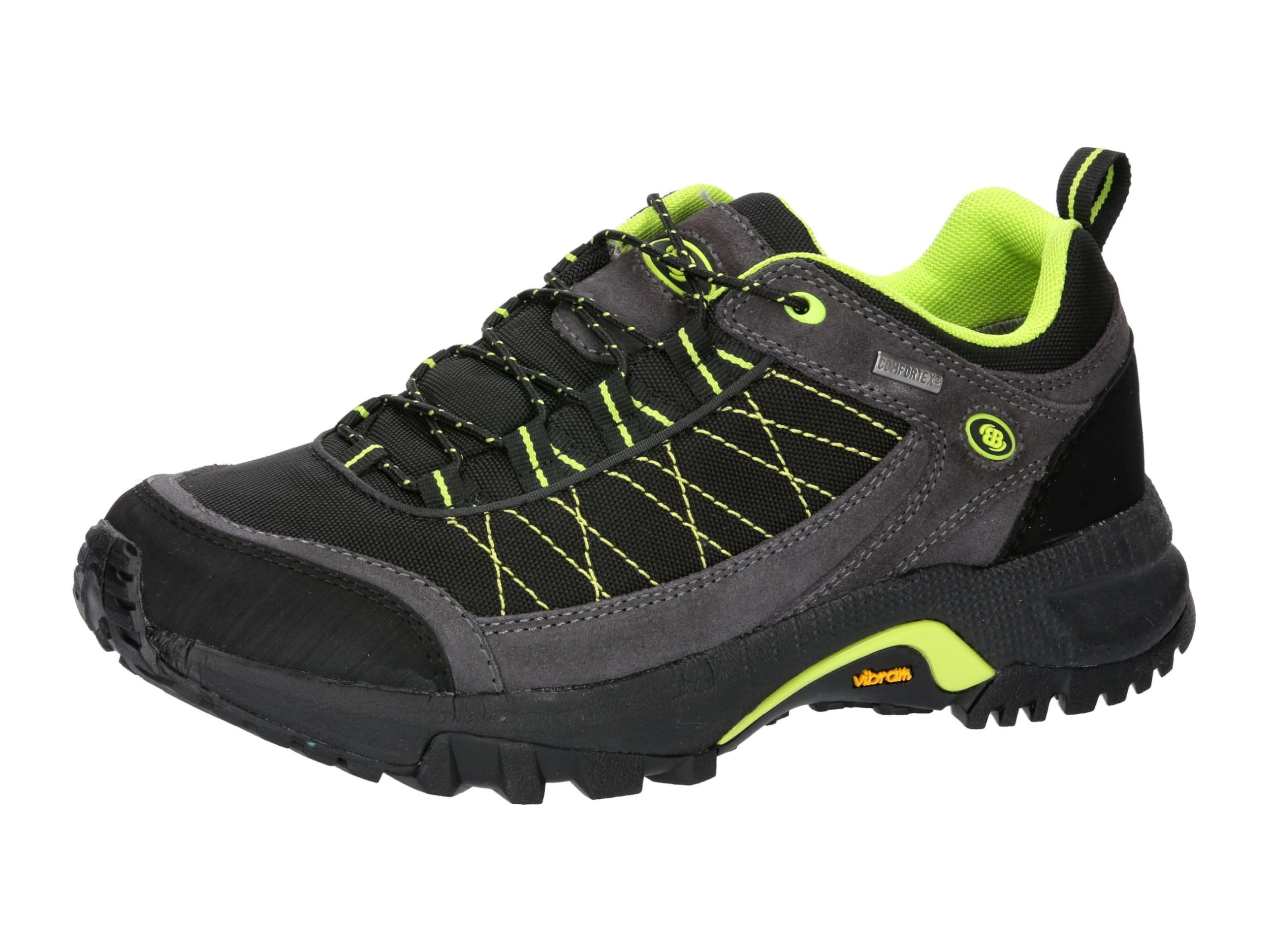 Brütting Unisex Mount Egmont Trail Running Shoe, Black/Grey/Lemon, 38 EU, Black Grey Lemon, 6 UK