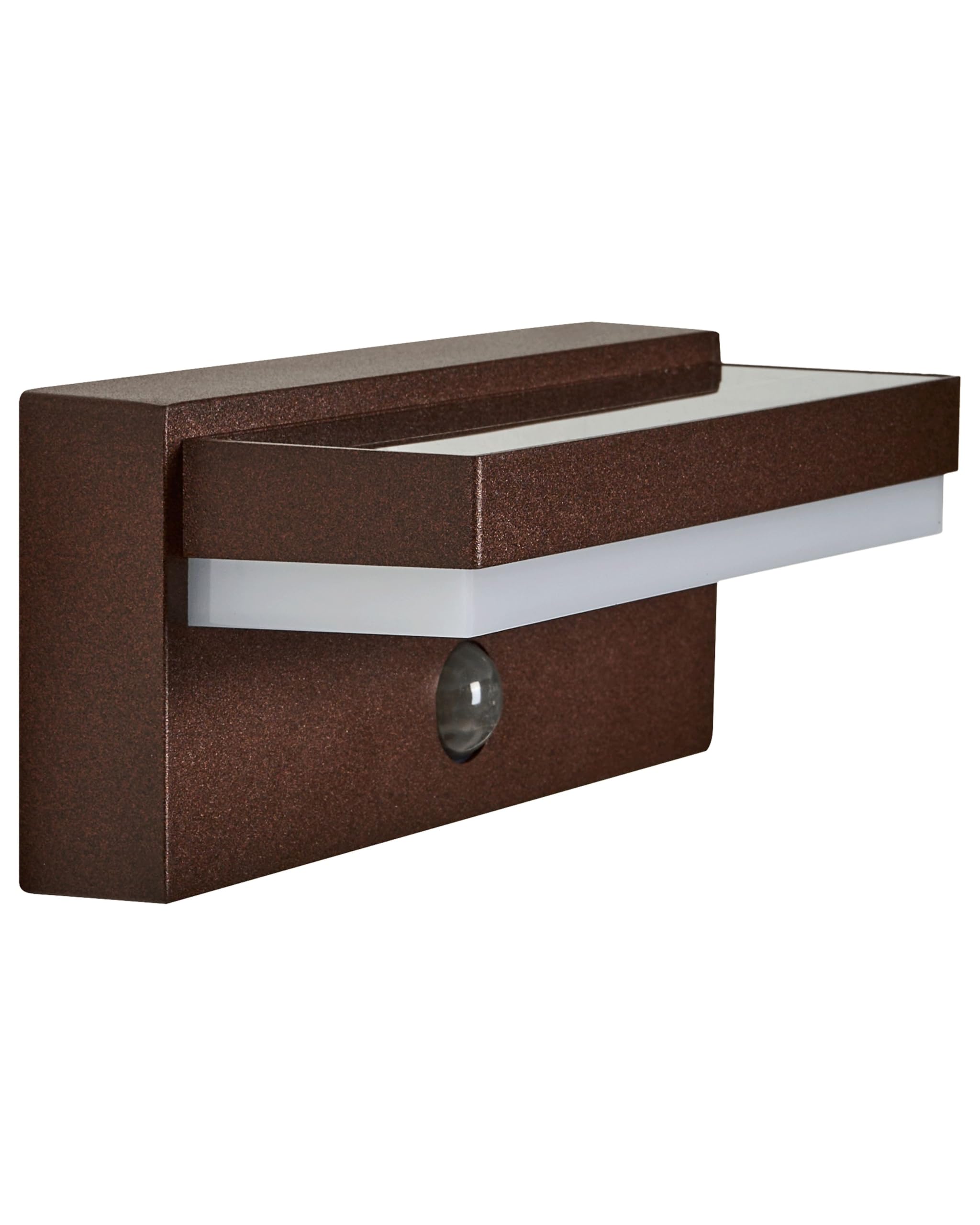Beliani Applique da Esterno a LED con Sensore di Movimento e Cavo USB Luce d'Accento IP54 Alluminio Marrone