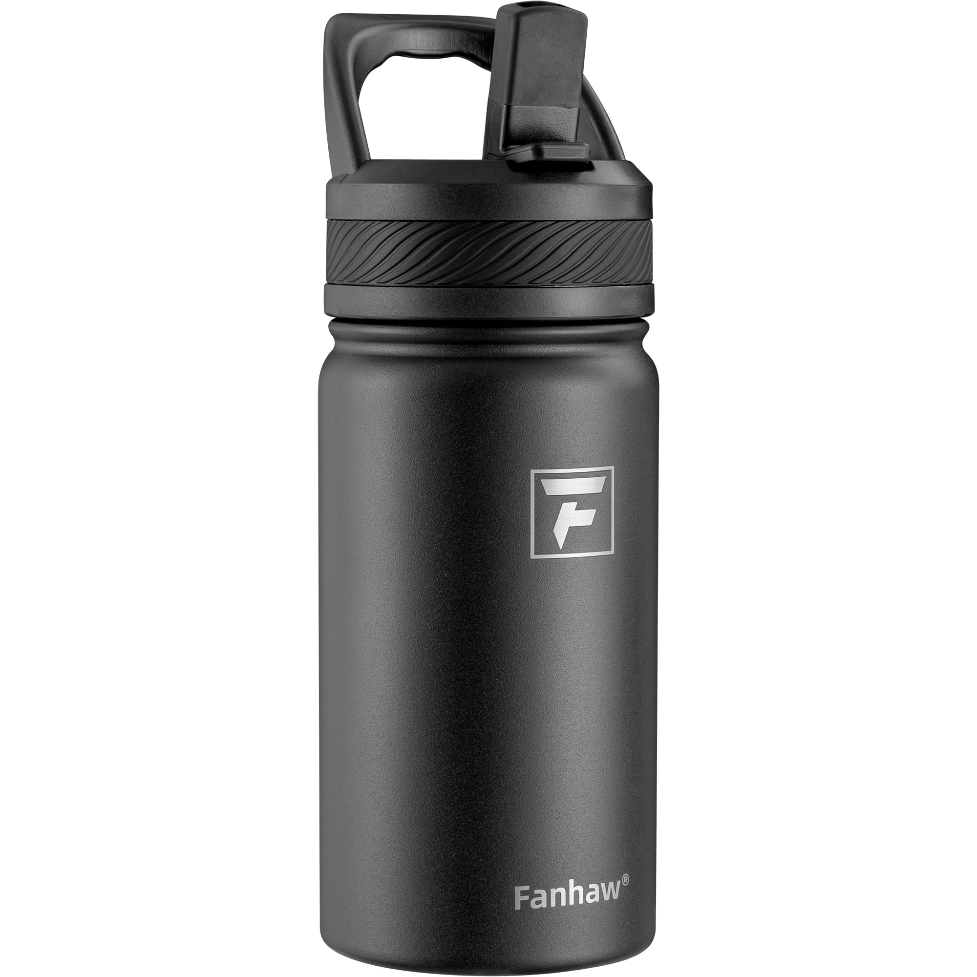 Fanhaw 14 Oz Kids Insulated Water Bottle with Straw Lid Stainless Steel Double Wall Vacuum Leak-Proof BPA-Free Water