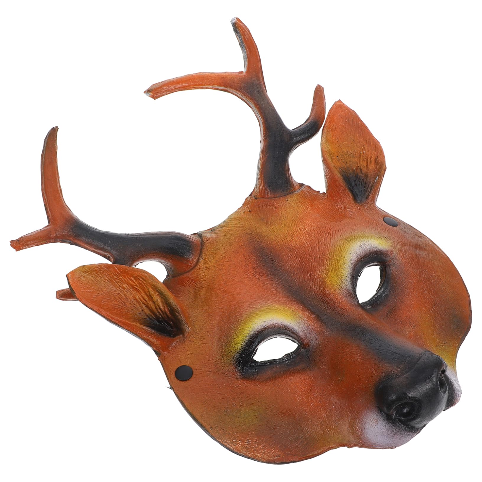 Homoyoyo Cosplay Party Mask Antler Facial Halloween Masquerade Couple Brown Reindeer Mask Face Outfit Christmas Reindeer Animal Masks Adults Costumes Horror Costume Prop