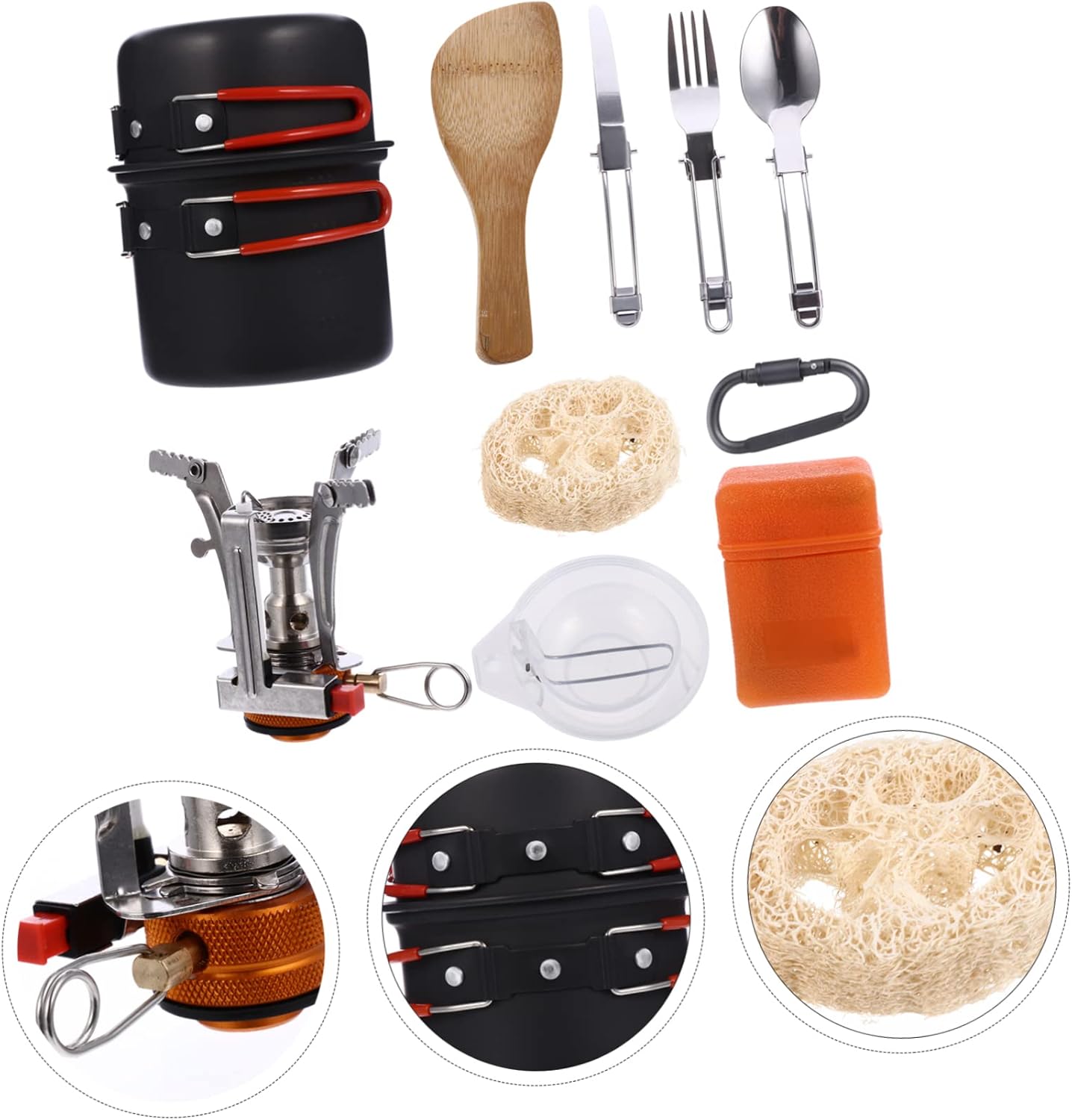 1set Ultra-Light Multi-Functional Cookware Kit for Camping Hiking and Picnics Portable Tableware High Temperature Resistance for People