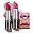 Anglicolor 2pcs Red and Pink Glitter Lipstick,High Impact Lipcolor,Lightweight Hydrating Formula Smooth and Non-Sticky,Metallic Lipstick For Women,Full-Coverage Lip Color