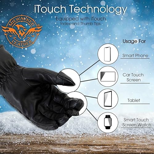 Miniatura 4 de Milwaukee Leather MG7519SET - Guantes de moda con calefacción para hombre con tecnología i-Touch (batería recargable incluida)