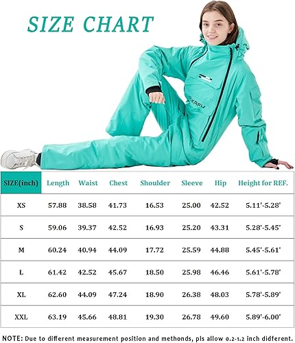 Miniatura 6 de Trajes de esquí de una pieza para mujer, impermeables, overoles de esquí, overoles de invierno, trajes de nieve, overoles de snowboard para deportes