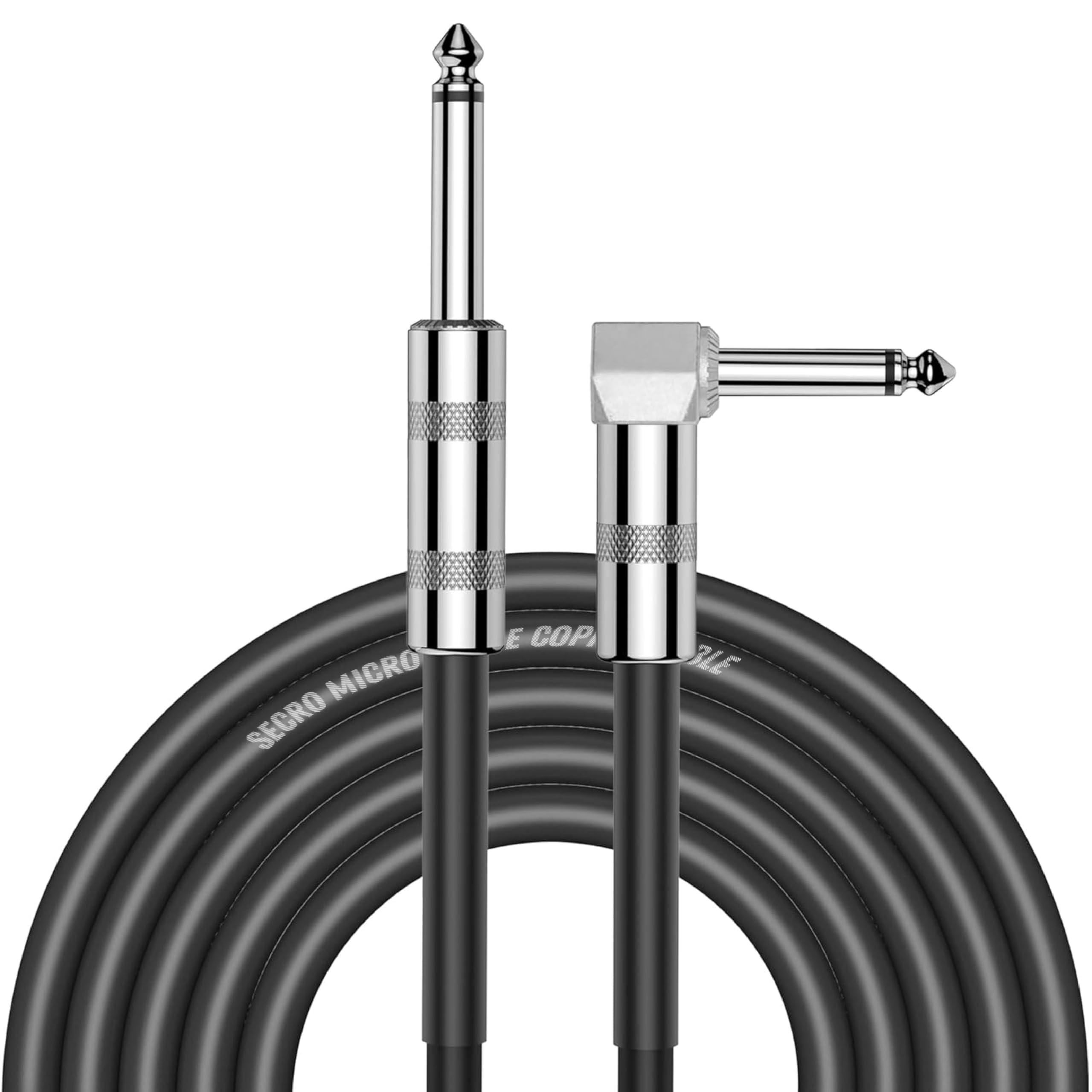 SeCro Guitar Cable - 6ft(2MTR) Electric Instrument Bass Cord 6.35mm 1/4inch Cable for Electric Guitar, Electric Mandolin, Professional Audio Cable (Straight to Right Angle, Black, 2Meter-(6Feet))-image-15