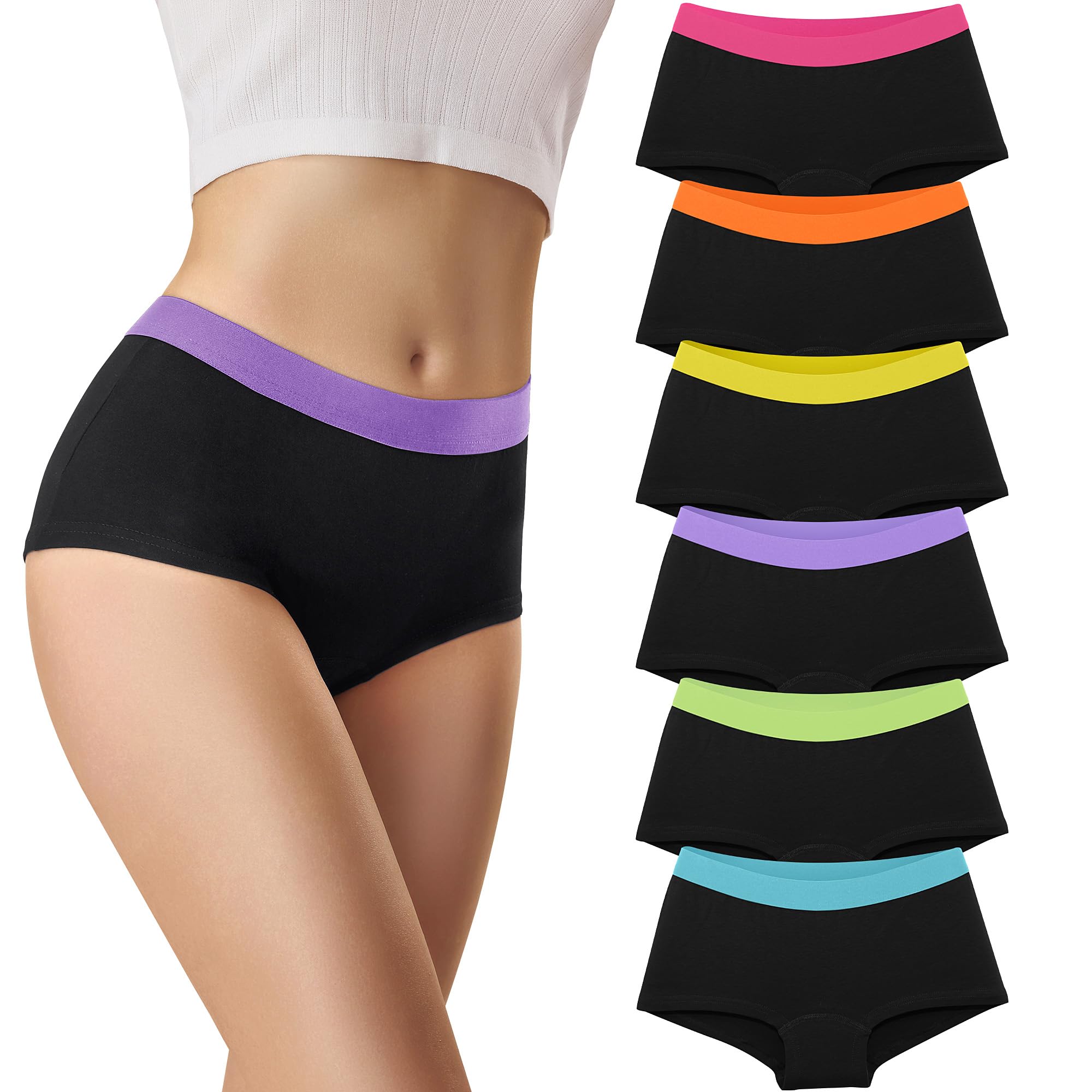 Libella Damen Panties 6er Pack Hipsters Boxershorts Baumwolle mit Weicher dehnbarer Bund 3429