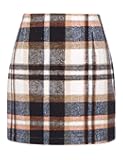 Womens High Waist Plaid Skirt Bodycon Pencil Wool Mini Skirts