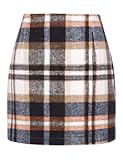 Womens High Waist Plaid Skirt Bodycon Pencil Wool Mini Skirts