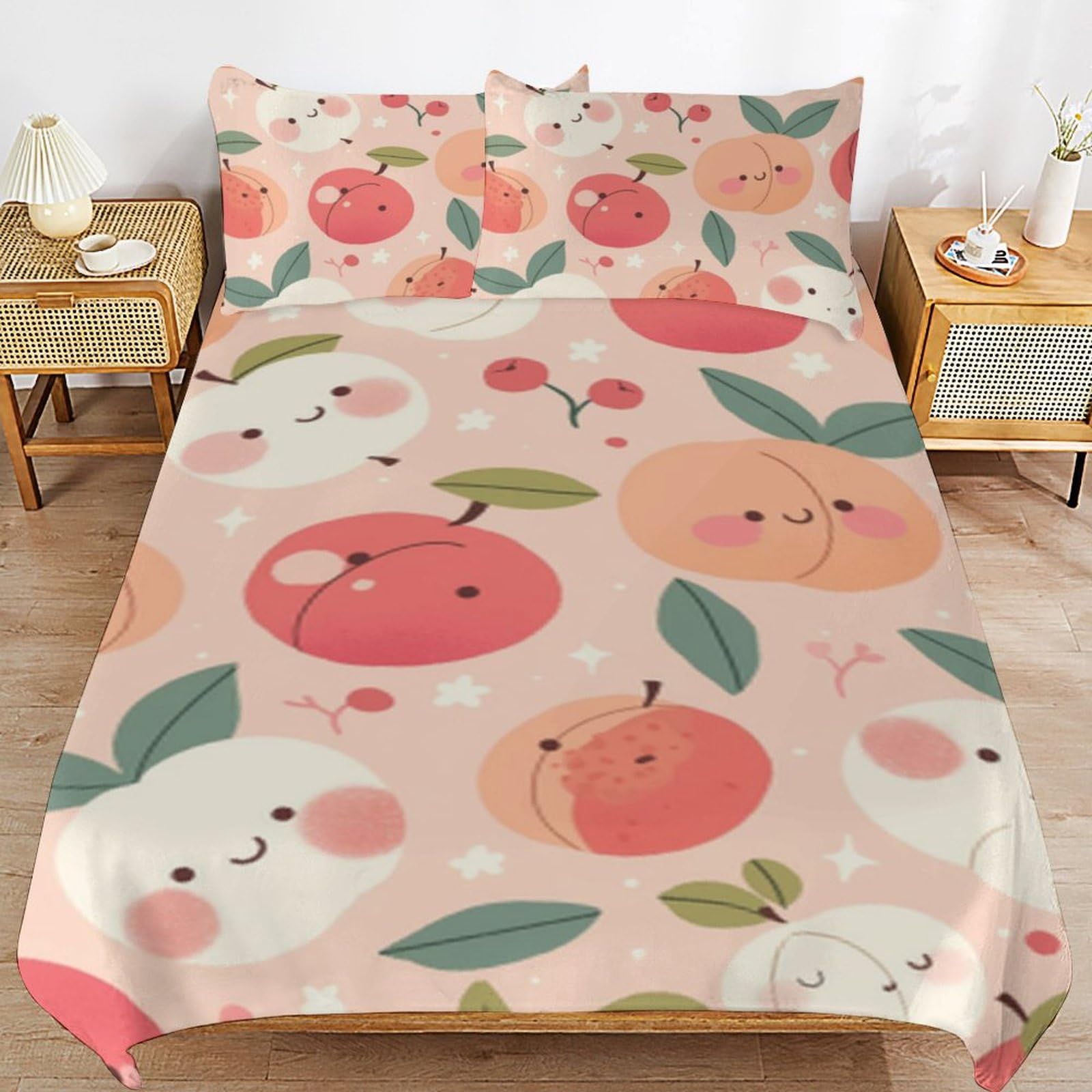 Housse de couette rose fermeture éclair parure de lit microfibre zippée