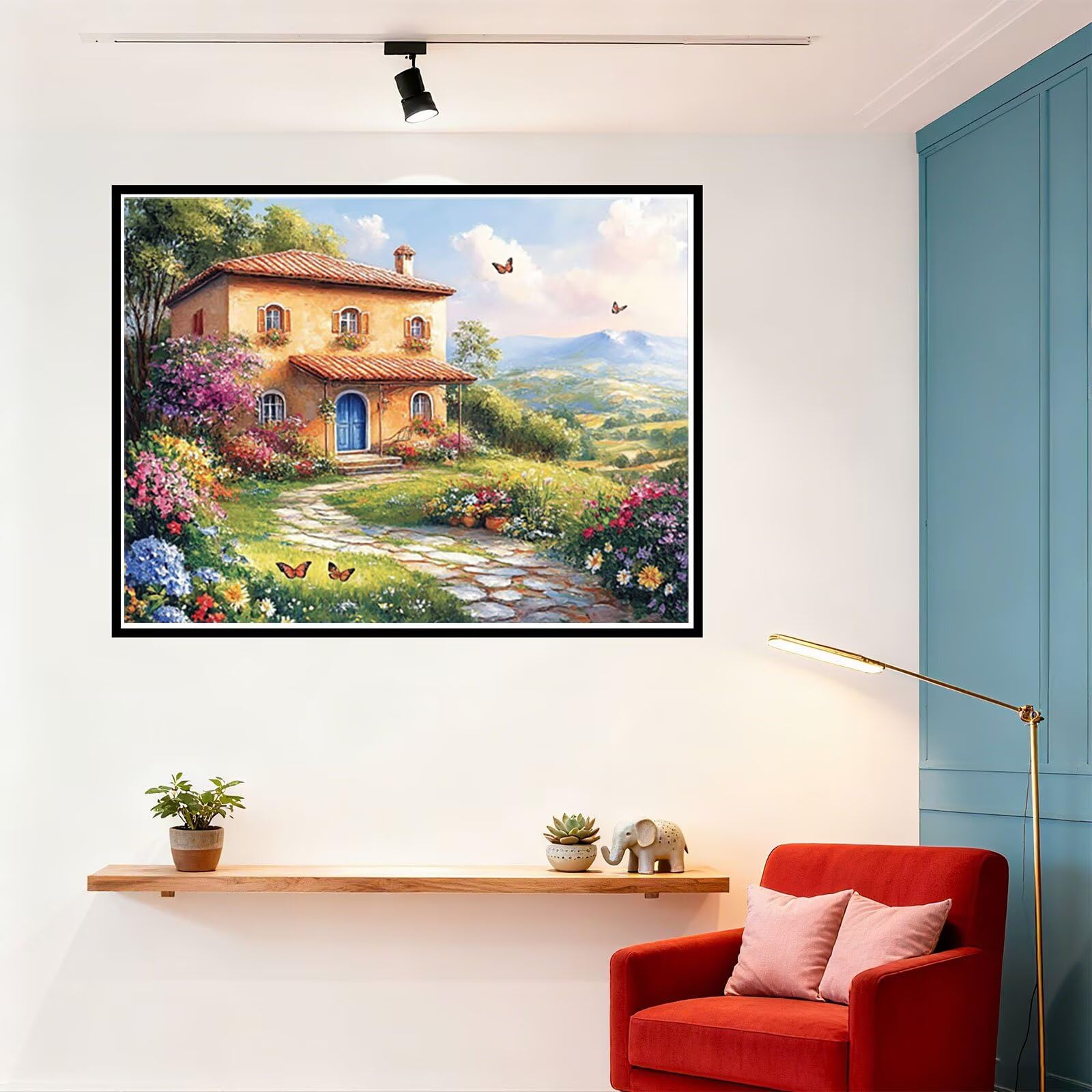 Kabine Malen Nach Zahlen Erwachsene Landschaft Malen Nach Zahlen Kinder ab 7, DIY Set Erwachsene Bastelsachen Kreativ Set für Kinder Geschenke für Männer, Weihnachten Halloween Deko 60x80cm H - 668
