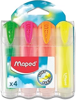 Maped 745947 Evidenziatori Fluo Peps Con Punta Ultra Morbida Translucente in Astuccio da 4 pezzi