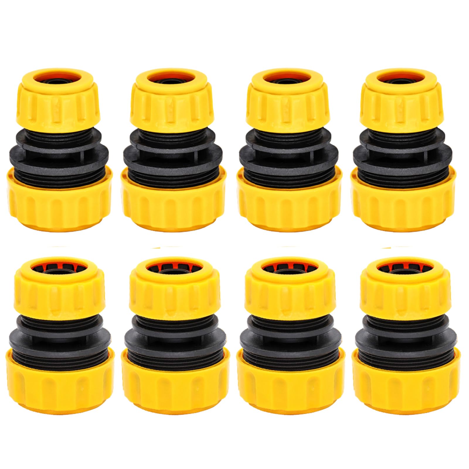 8PCS Garden Hose Connectors, Hose End Quick Connectors, Quick Hose Adapter Garden Hose Fitting Set, Hose Repair Replacement Connector, Hose Extension Connector (DN15-20+DN20-25)