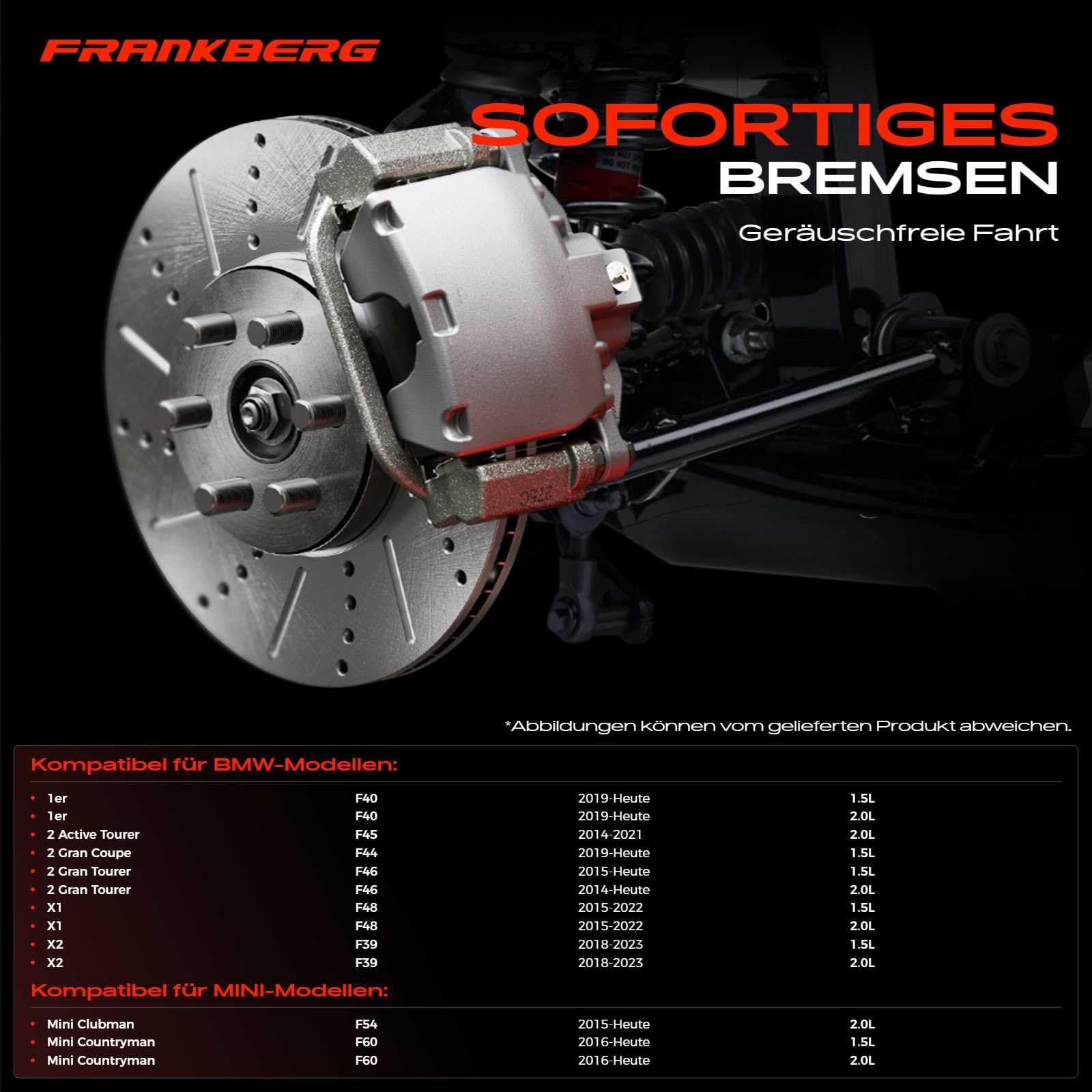 Frankberg 2 discos de freno delanteros ventilados ⌀307 mm 34116799351