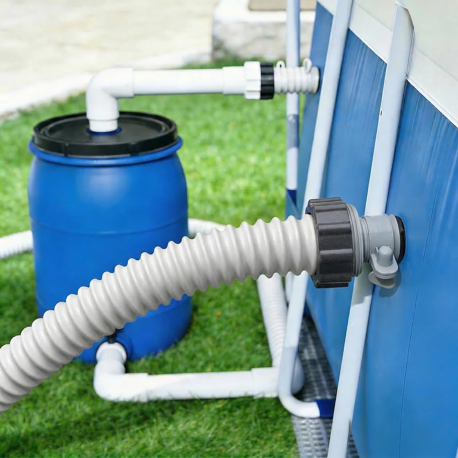 Adattatore Tubo Piscina B, 2 Pezzi Connettore per Tubo da Piscina, 1,5 Pollici Raccordi Tubi Spiralati, Accessori per Piscina Fuori Terra (2 PCS)