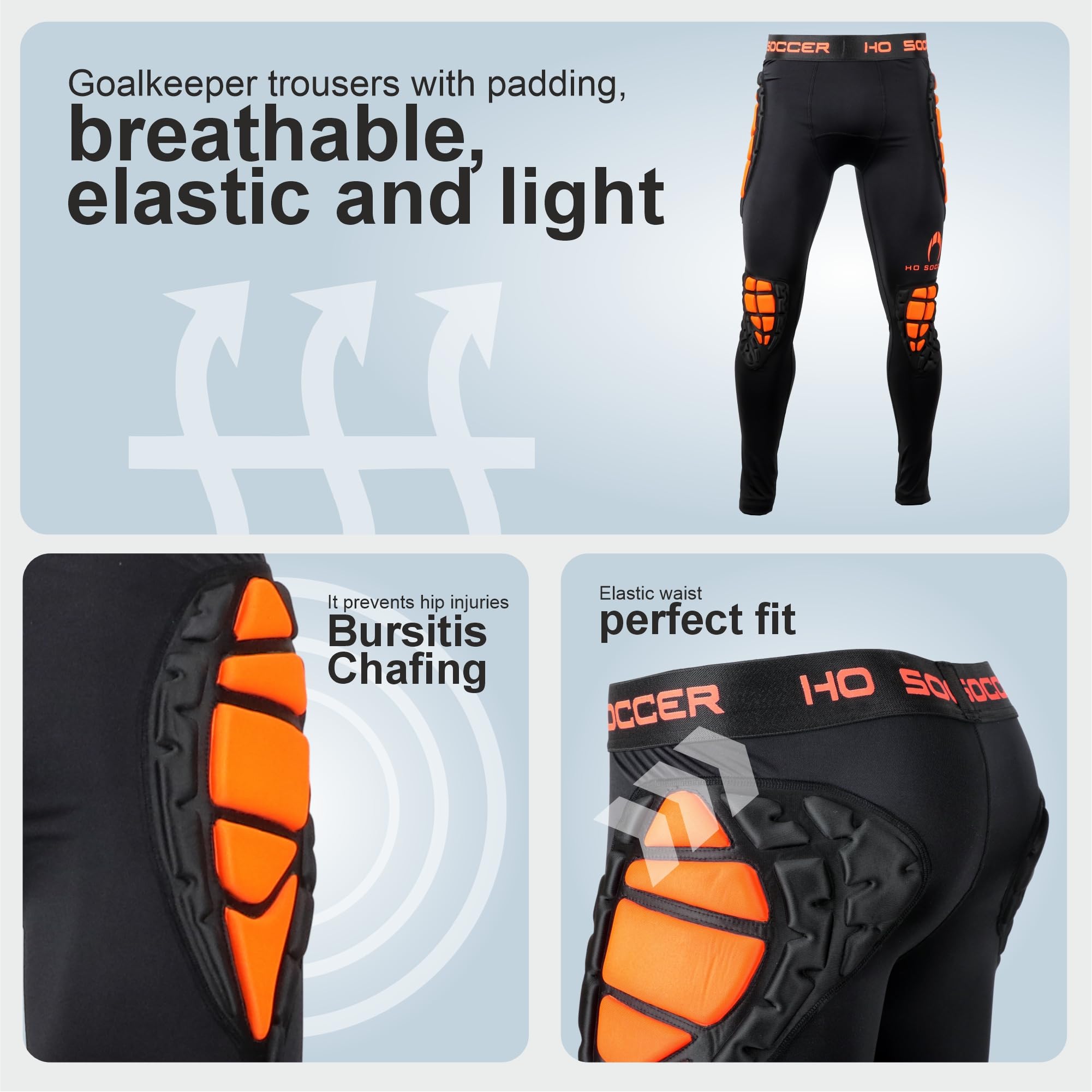 Pantalon Long de Gardien Impact avec Protections, Unisexe pour Adulte.