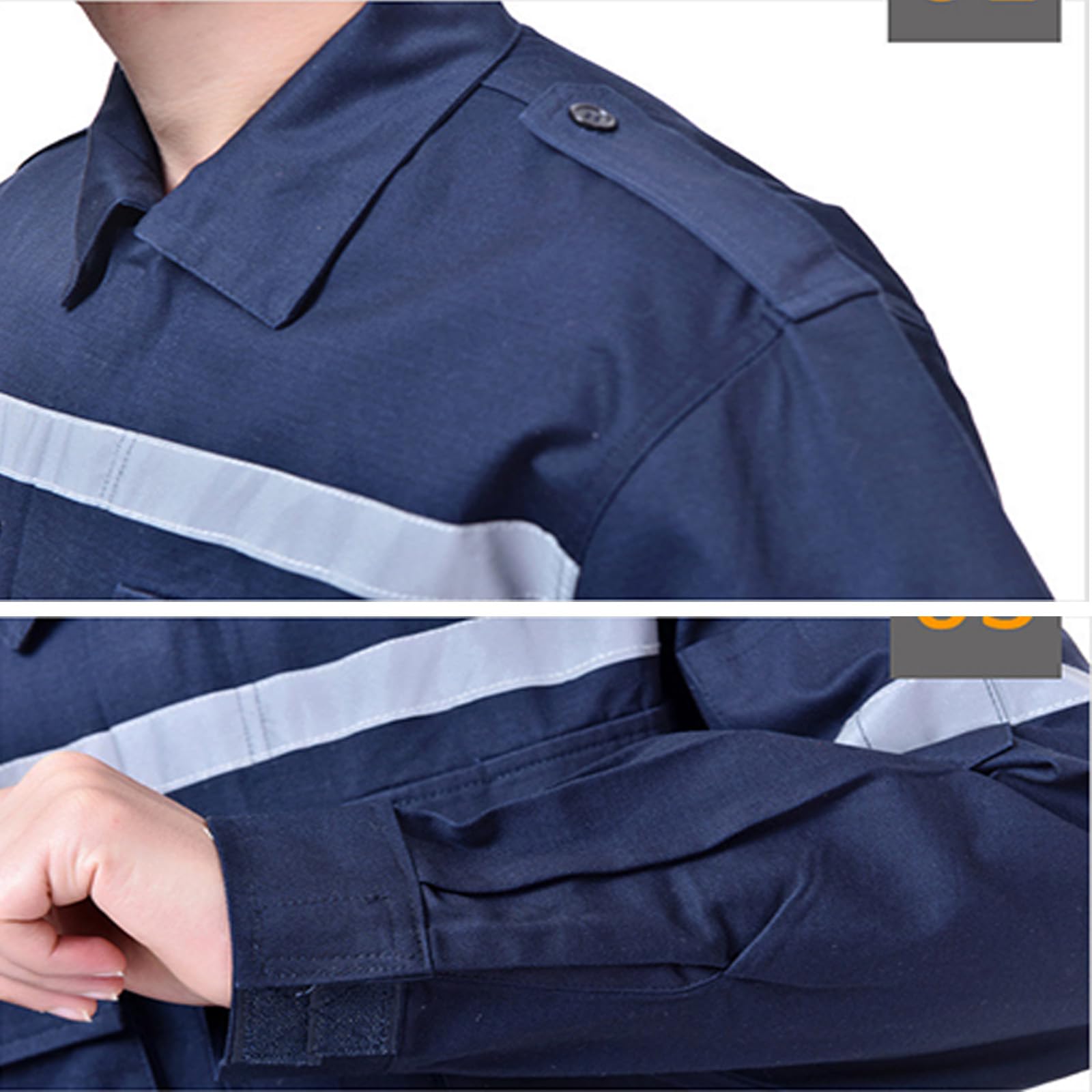 Manga Larga Overol Zip-Front Jumpsuit para Hombre Trabajo Coverall con Bolsillos Múltiples Y Raya Reflectante
