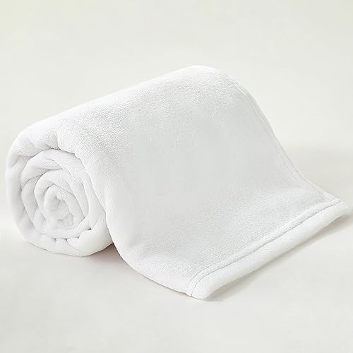 Miniatura 166 de BEDELITE Fleece Blanket White Throw Blanket for Couch & Bed, Luxury Plush Cozy Fuzzy Blanket 50" x 60", Super Soft Warm Lightweight Throw Blanket