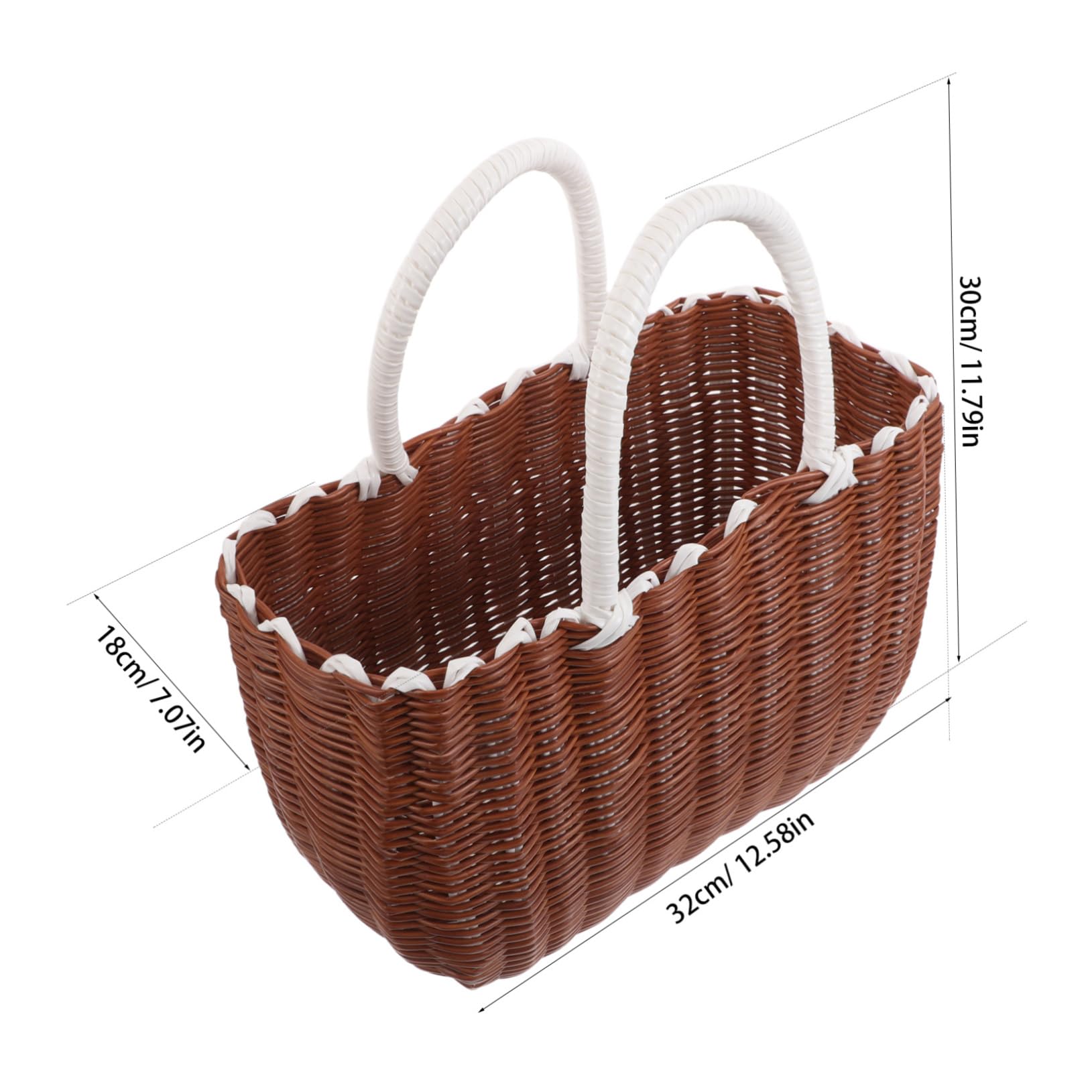 NOLITOY Market Baskets Handle Plastic Woven African Basket Grocery Shopping Bag for Home Outdoor