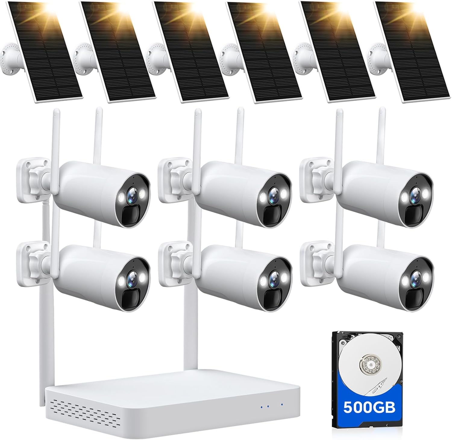 CAMCAMP Photo voltaic Safety Digicam System – 2.5K Wi-fi Out of doors Cameras with 10CH Surveillance NVR 500GB Exhausting Drive HDMI Colour Night time Imaginative and prescient AI Detection 2 Means Audio IP66 Waterproof for House Storage