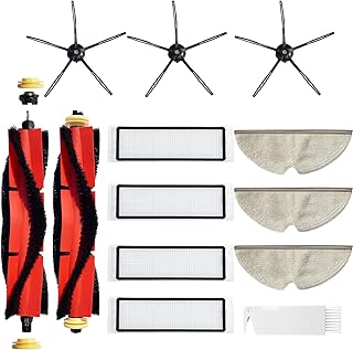 JoyBros Replacement Parts Accessories Compatible for Xiaomi Roborock S4 S4 Max S5 S5 Max S6 S6 Pure/Maxv E4 E20 E25 E35 S50 Black Side Silicone/Main Roller Brush HEPA Filter Mopping Pads