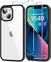Vista 30 de HOOMIL Funda para iPhone 12/iPhone 12 Pro con 2 protectores de pantalla de vidrio templado, sin amarillamiento, protección contra caídas, arañazos