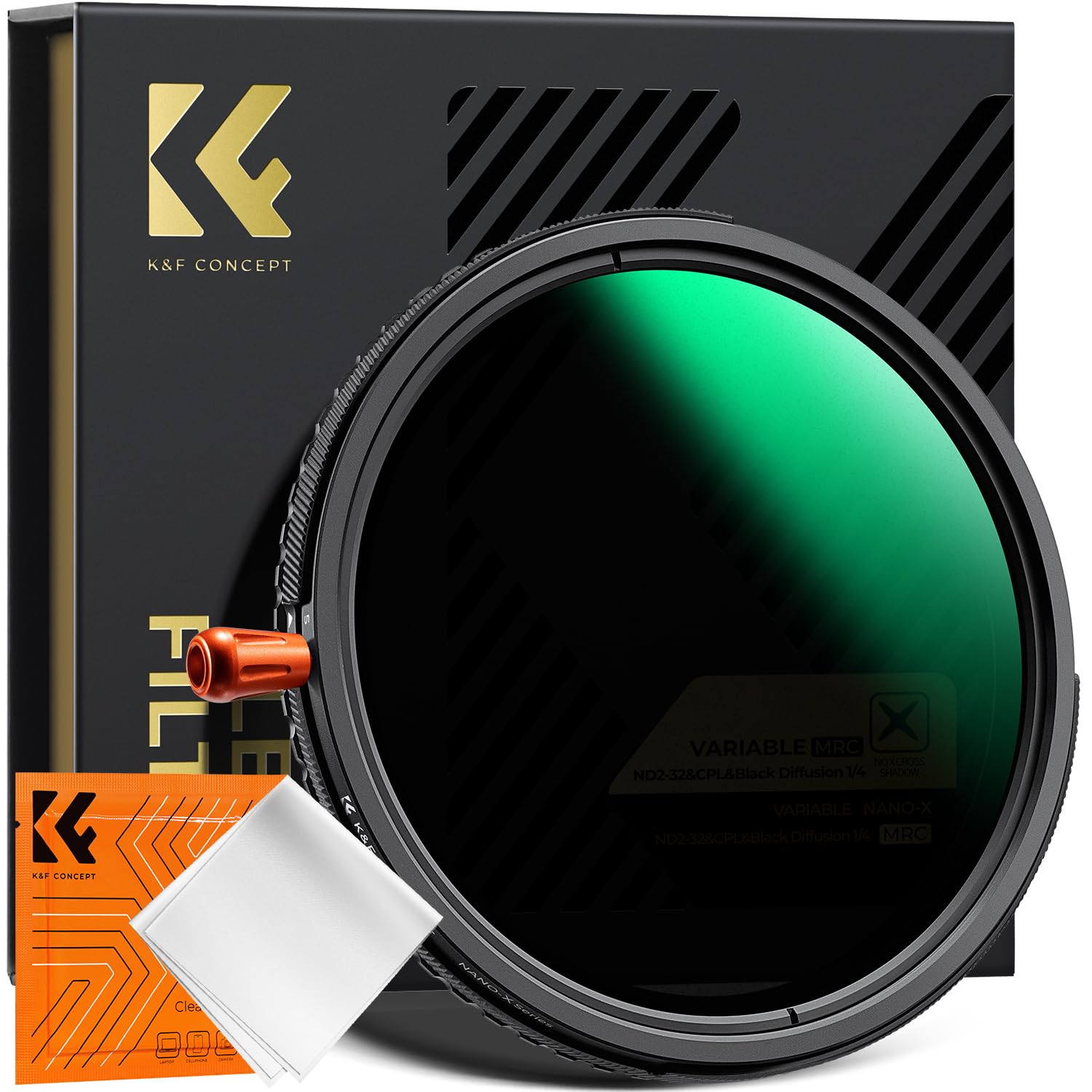 K&F CONCEPT 67mm Variabler ND2-32 (1-5 Blendenstufen)&Polfilter(CPL Filter)& Black Mist 1/4 Filter, 3 IN 1 Multi-Funktionen HD Bild mit Multi Beschichtungen für Videos & Porträts（Nano Xcel）