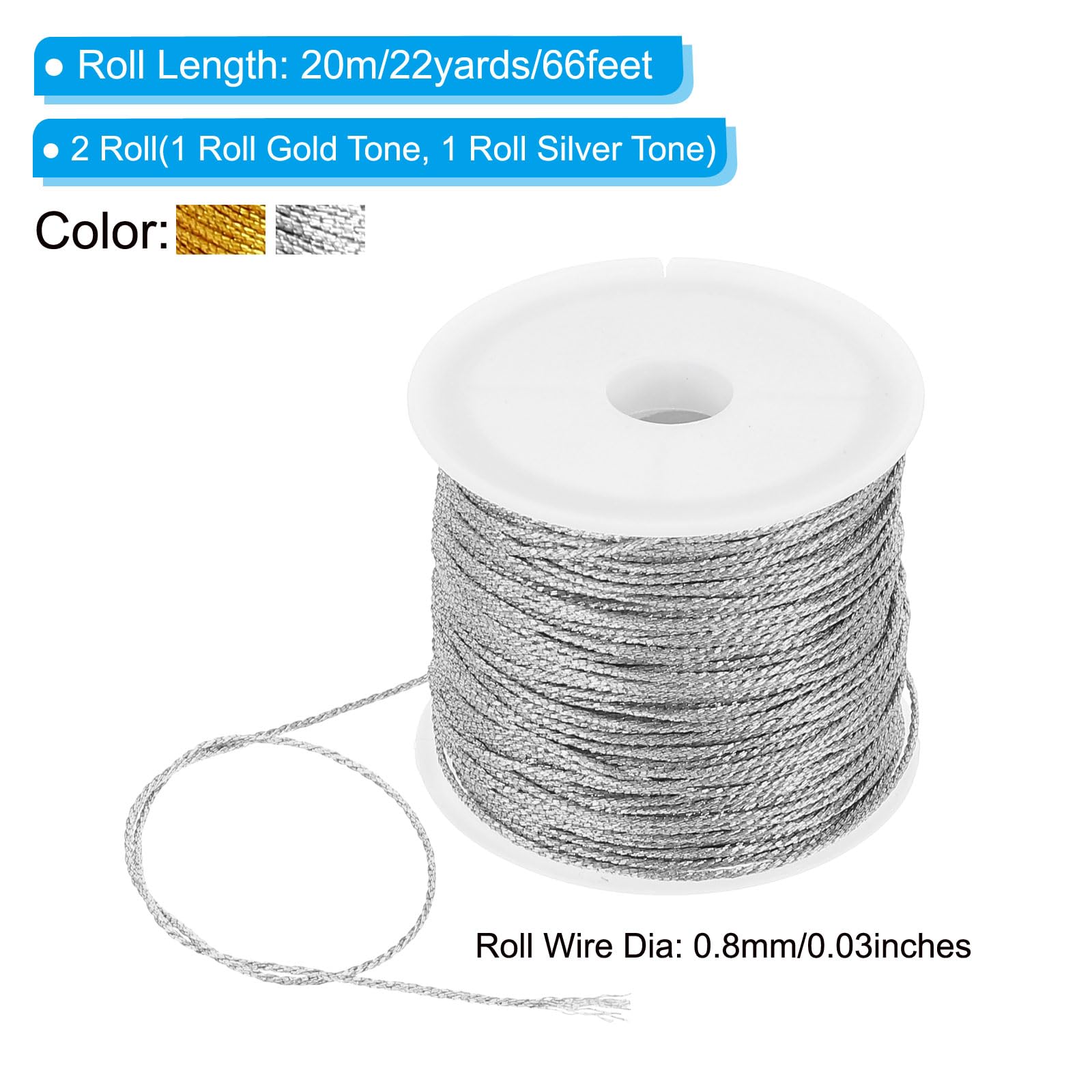 PATIKIL Total 44yard Metallic Cord Set - Image 2