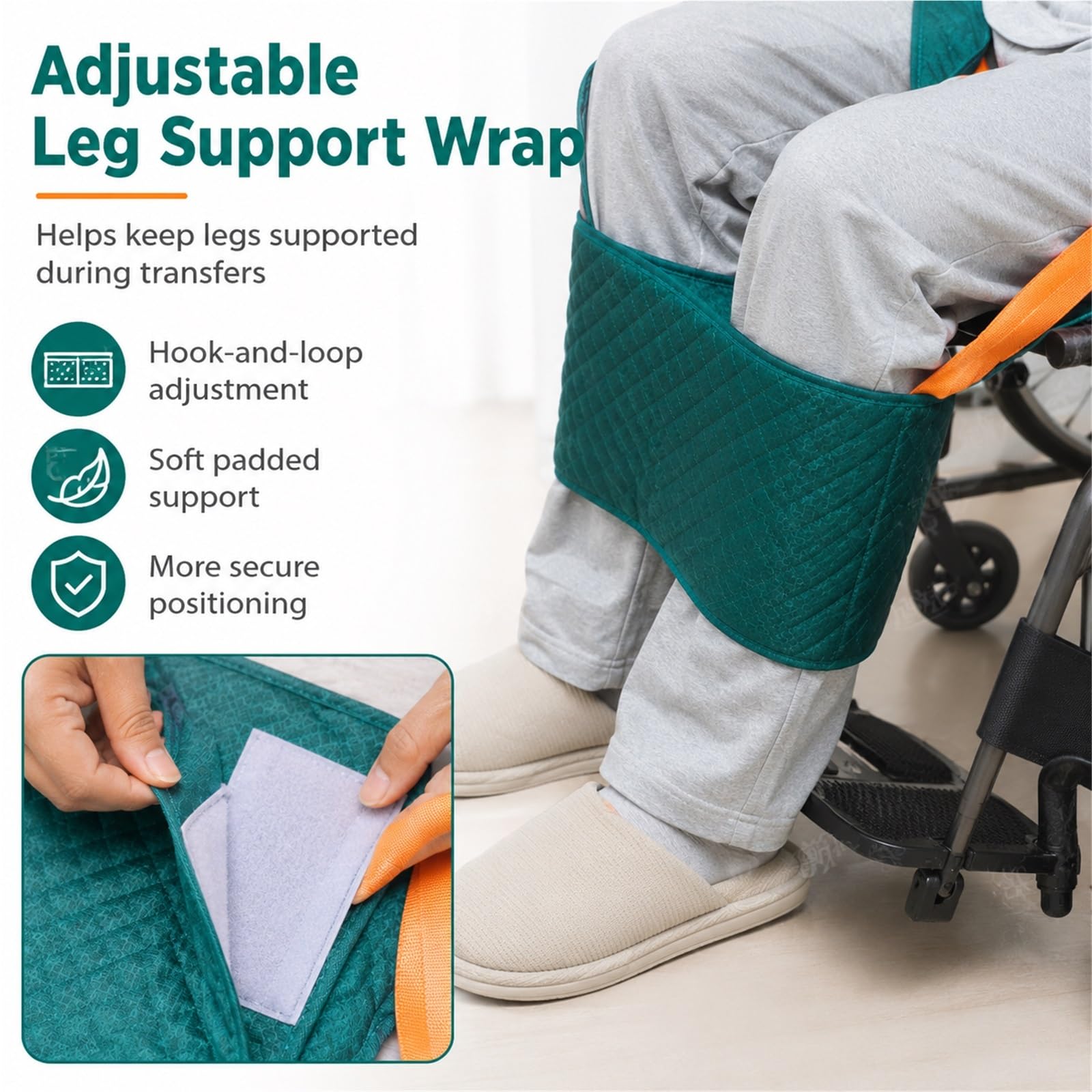 Telo da Trasferimento e Cuscino per Sedia a Rotelle con Supporto Coccige per Anziani e Disabili, Imbracatura con Foro per Toilette e Maniglie Antiscivolo