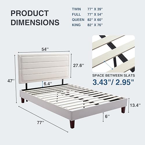 Miniatura 2 de Dyonery Base de cama de plataforma metálica de 14 pulgadas tamaño individual soporte de listones de acero no necesita somier base de colchón de