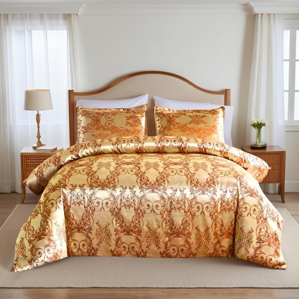 Housses de couettes brillant jacquard pour une chambre chaleureuse