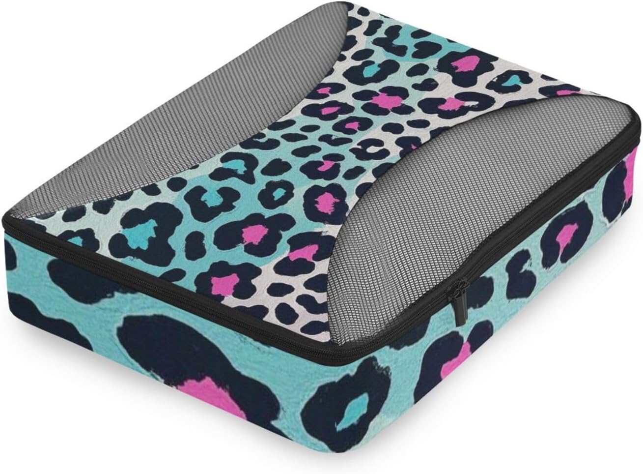 Cheetah Fur Skin Colorful 4 Pcs set luggage organizer bags Mesh Travel Essentials portable packing cubes